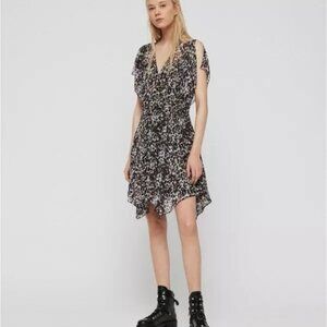 ALLSAINTS Malley Leofall Leopard Print Dress XS